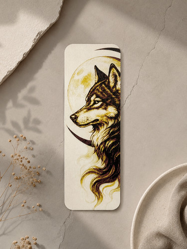 Wolf lesezeichen druck - wolf, 3d