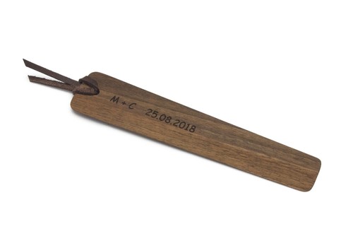 Buchzeichen holz nussbaum - buchzeichen,