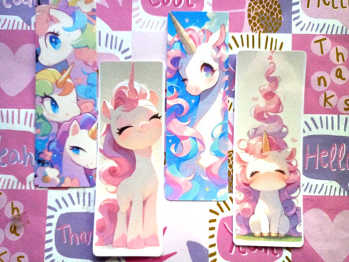 Lesezeichen 4er set einhorn - set,